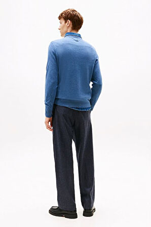 Erkek Regular Fit Bisiklet Yaka Kazak - Mavi | XL