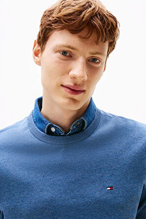 Erkek Regular Fit Bisiklet Yaka Kazak - Mavi | XL