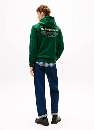 Tommy Hilfiger Kapüşon Yaka Yeşil Erkek Sweatshırt MW0MW40065L6K_HILFIGER HERALD GRAPH