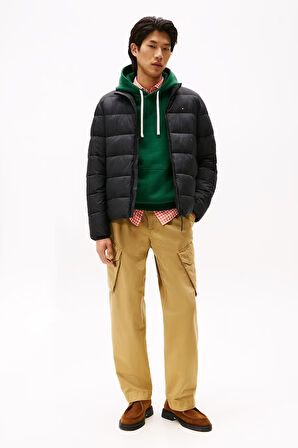 Erkek Regular Fit Dik Yaka Kapitone Şişme Mont - Siyah | XS