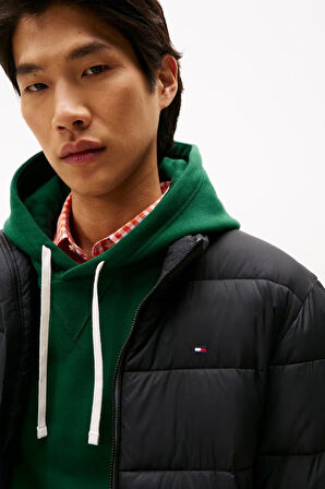 Erkek Regular Fit Dik Yaka Kapitone Şişme Mont - Siyah | XS