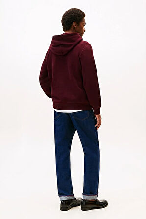 Erkek Regular Fit Kapüşonlu Kanguru Cepli Sweatshirt - Bordo | S