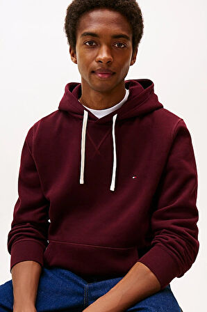 Erkek Regular Fit Kapüşonlu Kanguru Cepli Sweatshirt - Bordo | L