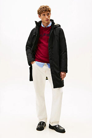 Erkek Regular Fit Kapüşonlu Isı Yalıtımlı Teknik Parka - Siyah | M