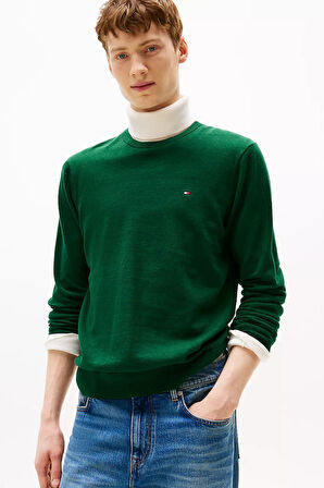 Erkek Regular Fit Bisiklet Yaka Kazak - Yeşil | M