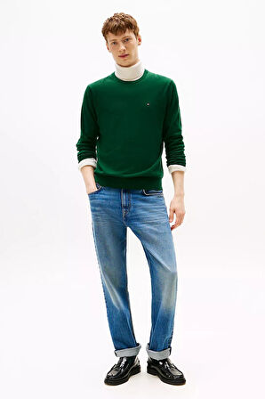 Erkek Regular Fit Bisiklet Yaka Kazak - Yeşil | M