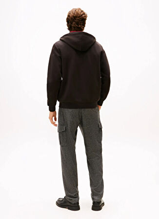 Tommy Hilfiger Dik Yaka Siyah Erkek Sweatshırt MW0MW37243BDS_ESSENTIAL INTECHNO ZI