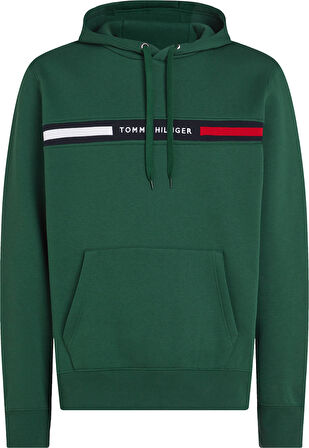 TOMMY HILFIGER Erkek Marka Logolu Kapüşonlu Şık Görünüşlü Yeşil Sweatshirt MW0MW37361 L6K