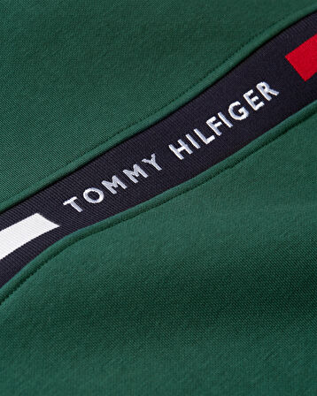 TOMMY HILFIGER Erkek Marka Logolu Kapüşonlu Şık Görünüşlü Yeşil Sweatshirt MW0MW37361 L6K