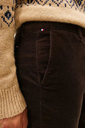 Erkek Denton Düz Paça Kadife Pantolon - Kahverengi | 35/32