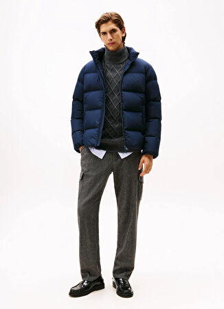 Tommy Hilfiger Mavi Erkek Mont MW0MW40615DW5_DOWN STAND PUFFER JKT