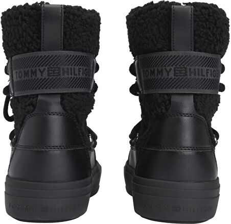 TOMMY HILFIGER Kadın Marka Logolu Şık Görünüşlü Kış Kullanımına Uygun Siyah Bot & Bootie FW0FW08788 BDS