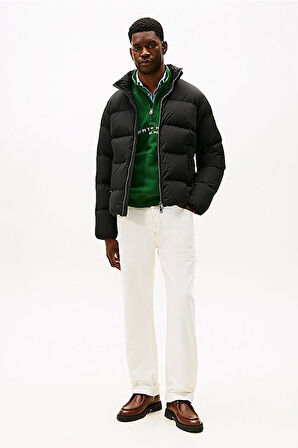 Erkek Regular Fit Dik Yaka Dolgulu Şişme Mont - Siyah | XS