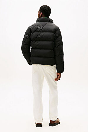 Erkek Regular Fit Dik Yaka Dolgulu Şişme Mont - Siyah | XS