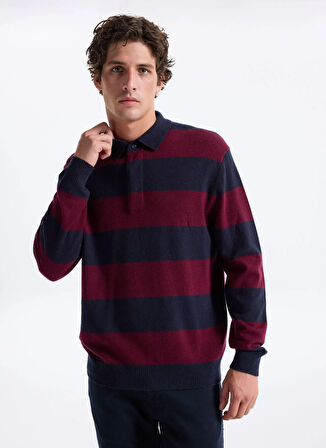 Tommy Hilfiger Bisiklet Yaka Normal Mavi Erkek Kazak MW0MW40855DW5_DC KNITTED RUGBY