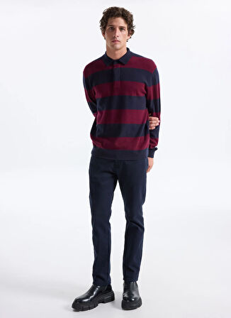 Tommy Hilfiger Bisiklet Yaka Normal Mavi Erkek Kazak MW0MW40855DW5_DC KNITTED RUGBY