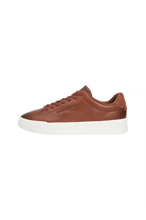 Erkek Süet Detaylı Deri Kort Sneaker - Kahverengi | 43