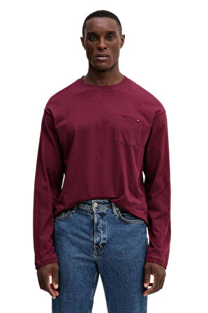 Tommy Hilfiger Erkek Mor Uzun Kollu Cepli Sweatshirt UM0UM03644