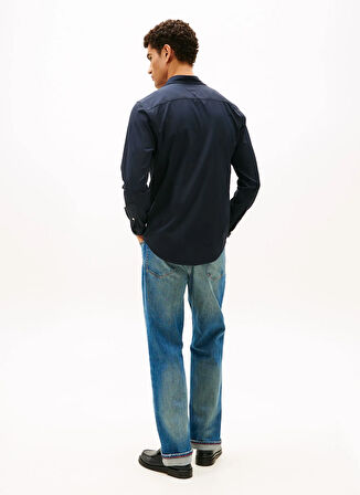 Tommy Hilfiger Normal Gömlek Yaka Mavi Erkek Gömlek MW0MW41353DW5_PERFORMANCE TWILL RF