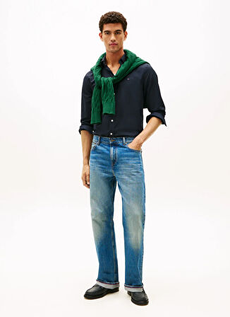 Tommy Hilfiger Normal Gömlek Yaka Mavi Erkek Gömlek MW0MW41353DW5_PERFORMANCE TWILL RF