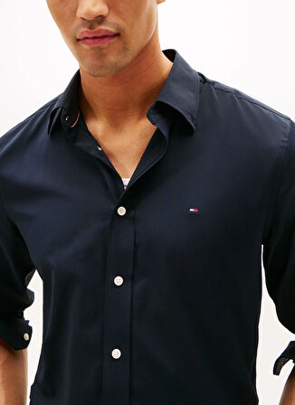 Tommy Hilfiger Normal Gömlek Yaka Mavi Erkek Gömlek MW0MW41353DW5_PERFORMANCE TWILL RF