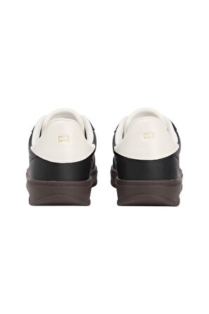Kadın Kontrast Topuklu Monogram Logolu Sneaker - Siyah | 38