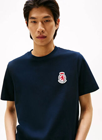 Tommy Hilfiger Bisiklet Yaka Mavi Erkek T-Shirt MW0MW40024DW5_RWB CREST TEE