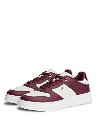 Tommy Hilfiger Beyaz - Bordo Kadın Sneaker FW0FW08795H04