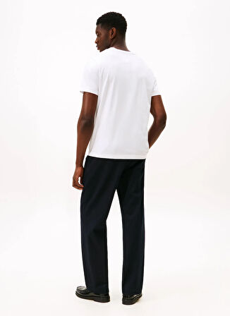 Tommy Hilfiger Bisiklet Yaka Beyaz Erkek T-Shirt MW0MW40024YBR_RWB CREST TEE