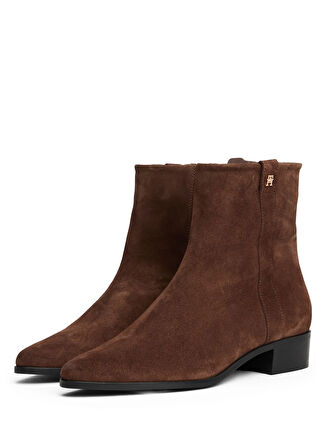 Tommy Hilfiger Deri Koyu Kahve Kadın Topuklu Bot FW0FW08981GV0