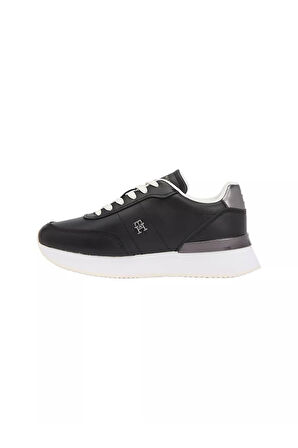 Kadın Metalik Detaylı Chic Fashion Runner Sneaker - Siyah | 37