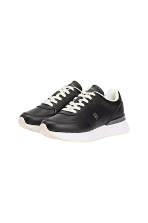 Kadın Metalik Detaylı Chic Fashion Runner Sneaker - Siyah | 40