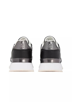 Kadın Metalik Detaylı Chic Fashion Runner Sneaker - Siyah | 40
