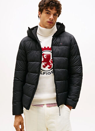 Tommy Hilfiger Normal Siyah Erkek Ceket MW0MW41983BDS_MID WEIGHT HOODED JAC