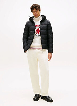Tommy Hilfiger Normal Siyah Erkek Ceket MW0MW41983BDS_MID WEIGHT HOODED JAC