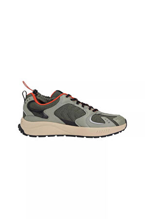 Erkek Farklı Materyalli Runner Sneaker - Yeşil | 42