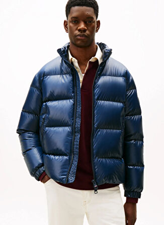 Tommy Hilfiger Mavi Erkek Mont MW0MW40617C1G_SHINY DOWN STAND PUFF