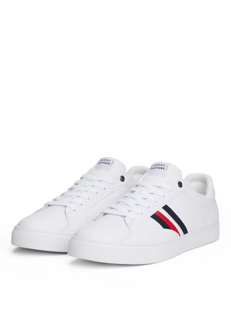 Tommy Hilfiger Deri Beyaz Erkek Günlük Ayakkabı ICON COURT STRIPES