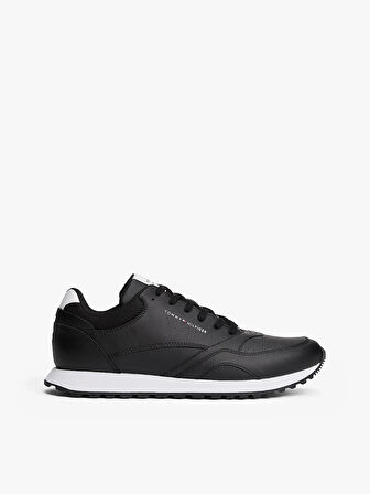 Tommy Hilfiger New Runner Eva Tabanlı Deri Klasik Erkek Siyah Sneaker FM0FM055120GX