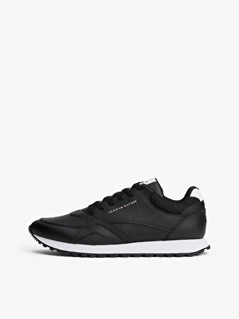Tommy Hilfiger New Runner Eva Tabanlı Deri Klasik Erkek Siyah Sneaker FM0FM055120GX