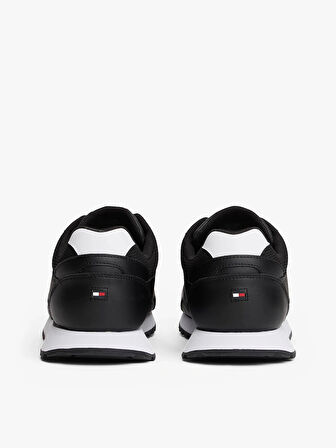 Tommy Hilfiger New Runner Eva Tabanlı Deri Klasik Erkek Siyah Sneaker FM0FM055120GX