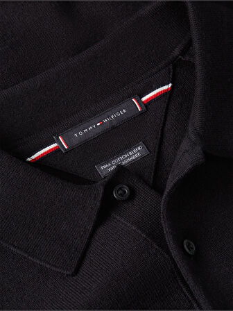 PIMA ORG CTN CASHMERE LS POLO Erkek Siyah Kazak - MW0MW36519