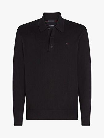 PIMA ORG CTN CASHMERE LS POLO Erkek Siyah Kazak - MW0MW36519
