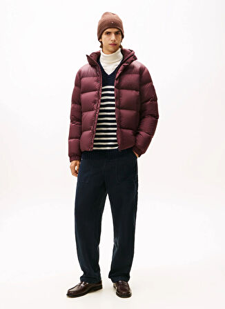 Tommy Hilfiger Kırmızı Erkek Mont MW0MW40613XIH_MIX DOWN HOODED PUFFE