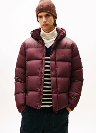 Tommy Hilfiger Kırmızı Erkek Mont MW0MW40613XIH_MIX DOWN HOODED PUFFE