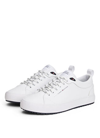 Tommy Hilfiger Beyaz Erkek Günlük Ayakkabı TH HI VULC CORE LOW CLEAT LTH