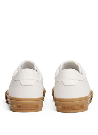 Tommy Hilfiger Deri Ekru Erkek Günlük Ayakkabı TH HI VULC LTH STREET