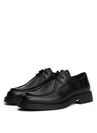 Tommy Hilfiger Siyah Erkek Klasik Ayakkabı HILFIGER COMFORT LWT LTH MOC TOE