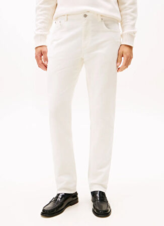 Tommy Hilfiger Normal Bel Normal Paça Normal Beyaz Erkek Pantolon MW0MW40266YA8_DENTON 5PKT MOLESKIN