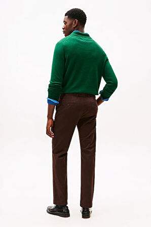 Erkek Denton Düz Paça Chino Pantolon - Kahverengi | 35/32